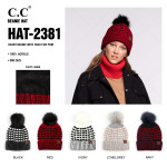 Wholesale c C HAT Two heart knit faux fur pom beanie Acrylic One fits most