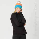 Wholesale do everything Love brand color block knitted pom beanie One fits most