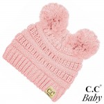 Wholesale c C BABY Solid knit baby beanie pom pom Acrylic Band circumference uns