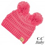 Wholesale c C BABY Solid knit baby beanie pom pom Acrylic Band circumference uns