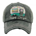 Wholesale happy Camper embroidered vintage distressed baseball cap One fits mos