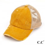 Wholesale c C BT Pony Cap Distressed Criss Cross Pony Cap Mesh Back One fits mos