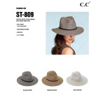 Wholesale c C ST Heather paper straw Panama hat faux suede band One fits most Ad