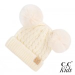 Wholesale c C KIDS S Kids Solid Cable Knit Double Pom Beanie One fits most Acryl