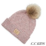 C.C KIDS-2060
Diagonal Stripes Criss-Cross Pattern Beanie With Pom for Kids

- One Size Fits Most (1-4 years)
- 47% Rayon / 31% PBT / 22% Nylon