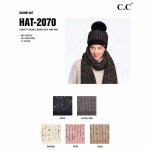 Wholesale c C HAT Confetti Chenille Knit Pom Beanie One fits most Acrylic Polyes