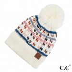 Wholesale c C HAT Chunky Knit Pom Beanie One fits most Acrylic