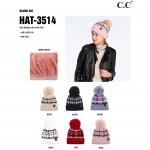Wholesale c C HAT Chunky Knit Pom Beanie One fits most Acrylic