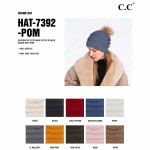 Wholesale c C HAT POM Decorative Tilted Whip Stitch Knit Slouch Pom Beanie One f