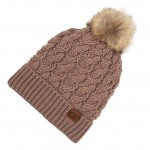 Wholesale c C YJ Twisted Knit Pom Beanie Faux Fur Inside Lining One fits most Ac