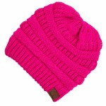 Wholesale c C CCB Ribbed Knit Beanie Criss Cross Ponytail Detail Multiple Ways W