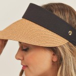 Wholesale paper Straw Roll Up Sun Visor One fits most Adjustable Velcro Closure