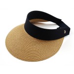 Wholesale paper Straw Roll Up Sun Visor One fits most Adjustable Velcro Closure