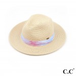 Wholesale c C ST Straw Panama Hat Tie Dye Band Accent One Paper Polyester Brim A
