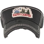 Wholesale happy Camper Embroidered Distressed Sun Visor One fits most Adjustable