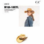 Wholesale tea Stained Raffia Cowboy Hat Leather Trim Embroidery Raffia May Vary