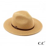 Wholesale sT Straw Panama Hat Brown Suede Band One Fits Most Adults Paper Polyes