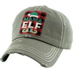 Mama Elf Vintage Distressed Baseball Cap

- One size fits most
- Adjustable Velcro Closure
- 100% Cotton