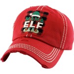 Mama Elf Vintage Distressed Baseball Cap

- One size fits most
- Adjustable Velcro Closure
- 100% Cotton