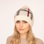 Wholesale soft Fuzzy Knit Plaid Beanie Pom One Fits Most Polyester