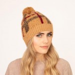 Wholesale soft Fuzzy Knit Plaid Beanie Pom One Fits Most Polyester
