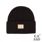 Wholesale c C KIDS HTM Classic Rib Kids Beanie C C Suede Patch One Fits Most Acr