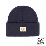 Wholesale c C KIDS HTM Classic Rib Kids Beanie C C Suede Patch One Fits Most Acr