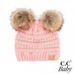 C.C BABY-43-POMPOM
Knit beanie featuring double faux fur pom pom.

-One size fits most: baby
-100% Acrylic