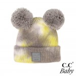 Wholesale c C BABY POMPOM Tie Dye Knit Baby Beanie Double Poms Viscose Polyester