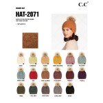 Wholesale c C HAT Waffle Stitch Pattern Beanie Faux Fur Pom One Fits Most Acryli