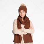 Wholesale c C HAT Knit Beanie Faux Fur Pom Sequin Accent Polyester Acrylic Nylon