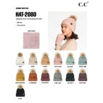 C.C HAT-2080
Smocking Stitch Pattern Beanie with Faux Fur Pom

- One Size Fits Most
- 100% Acrylic