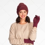 Wholesale c C HAT Knit Beanie Faux Fur Pom One Fits Most Viscose Polyester Nylon