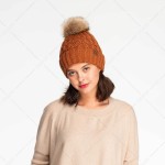 Wholesale c C YJ Lattice Crossover Stitch Pattern Knit Pom Beanie One Fits Most