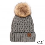 C.C YJ-826
Lattice Crossover Stitch Pattern Knit Pom Beanie

- One Size Fits Most
- 100% Acrylic
- Lined