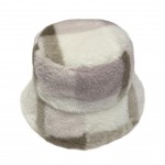 Wholesale faux Fur Color Blocked Bucket Hat One Fits Most Polyester Adjustable D