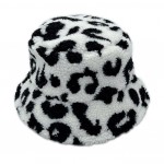 Wholesale animal Print Sherpa Bucket Hat One Fits Most Adjustable Drawstring Pol