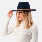 Wholesale blended Wool Felt Hat Leather Band One Fits Most Polyester Wool Adjust