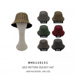 Wholesale tweed Print Bucket Hat One Fits Most Polyester