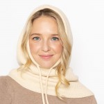 Wholesale solid Knit Drawstring Hoodie Scarf One Fits Most Acrylic