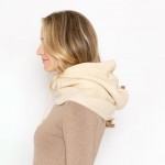 Wholesale solid Knit Drawstring Hoodie Scarf One Fits Most Acrylic