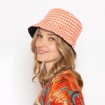 Wholesale herringbone Pattern Bucket Hat One Fits Most Polyester