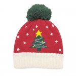 Wholesale knit Christmas Tree Beanie Pom One Fits Most Acrylic