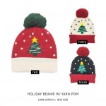 Wholesale knit Christmas Tree Beanie Pom One Fits Most Acrylic