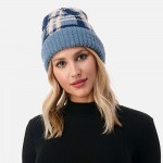 Wholesale soft Knit Plaid Beanie One Fits Most Polyester