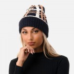 Wholesale soft Knit Plaid Beanie One Fits Most Polyester