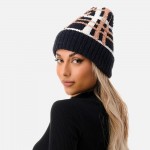 Wholesale soft Knit Plaid Beanie One Fits Most Polyester