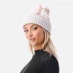 Wholesale soft Knit Plaid Beanie One Fits Most Polyester