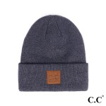 Wholesale c C HTM Heather Knit Beanie Hat C C Sude Patch One Fits Most Recycled