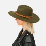 Wholesale felt Brim Hat Leather Buckle Band Adjustable Drawstring Hat Brim W Pol
